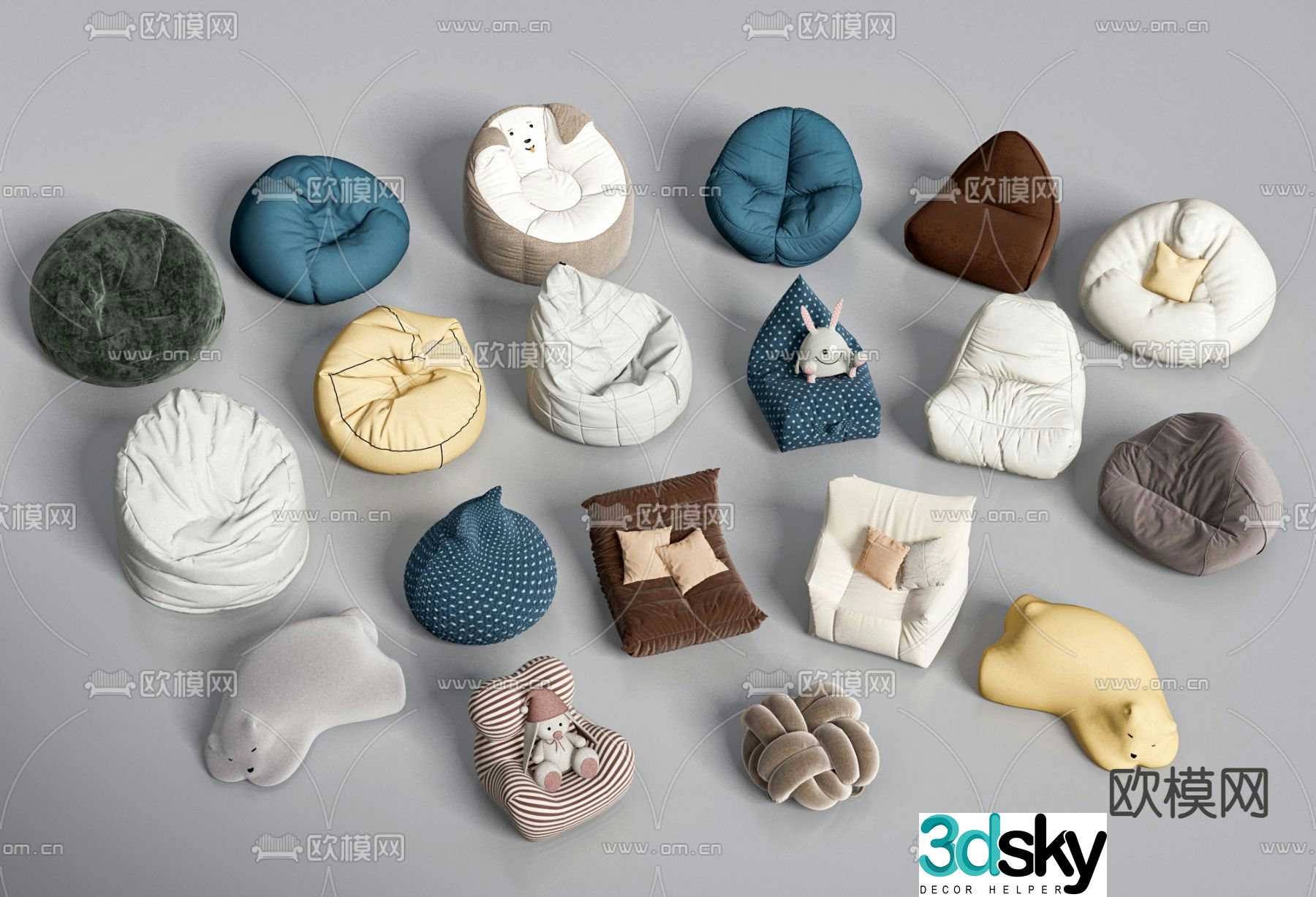 Bean bag sofa 3d model