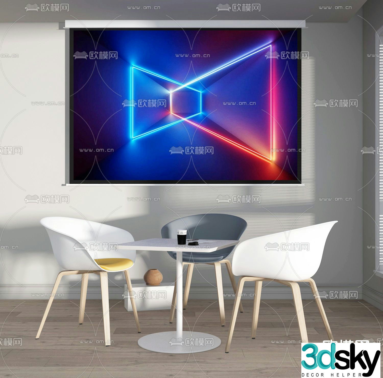 Leisure table and chair negotiation table and chair 3D model