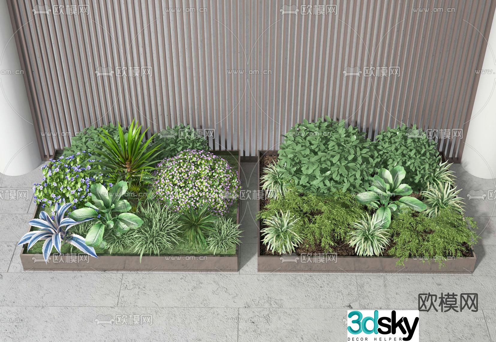 Small landscape shrub plant pile 3d model