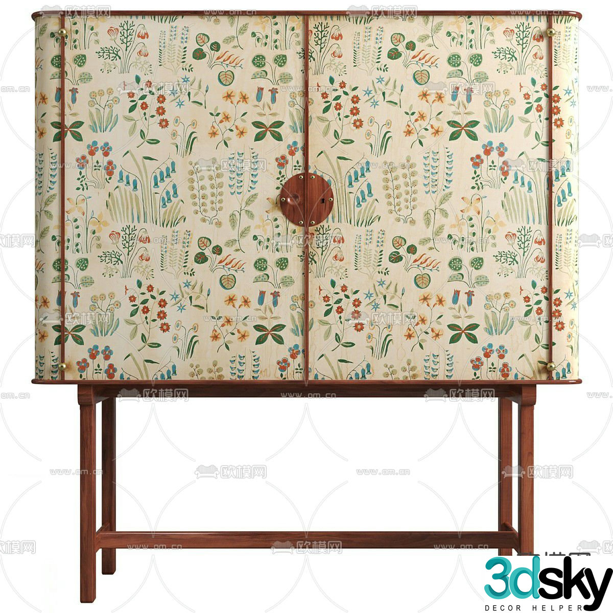 Josef Frank End View Cabinet Entrance Cabinet Side Cabinet 3D Model