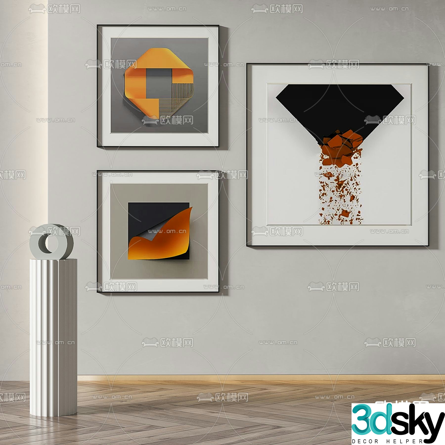 Three-dimensional painting Abstract painting Decorative painting 3d model