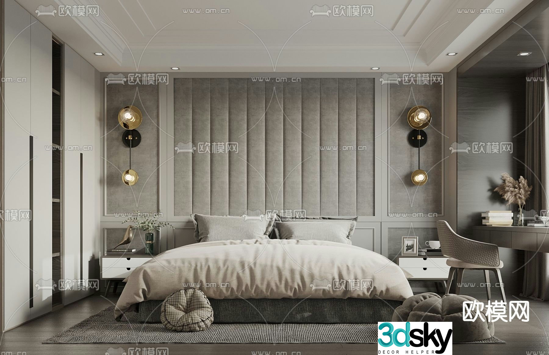 Modern bedroom Master bedroom Master room 3d model