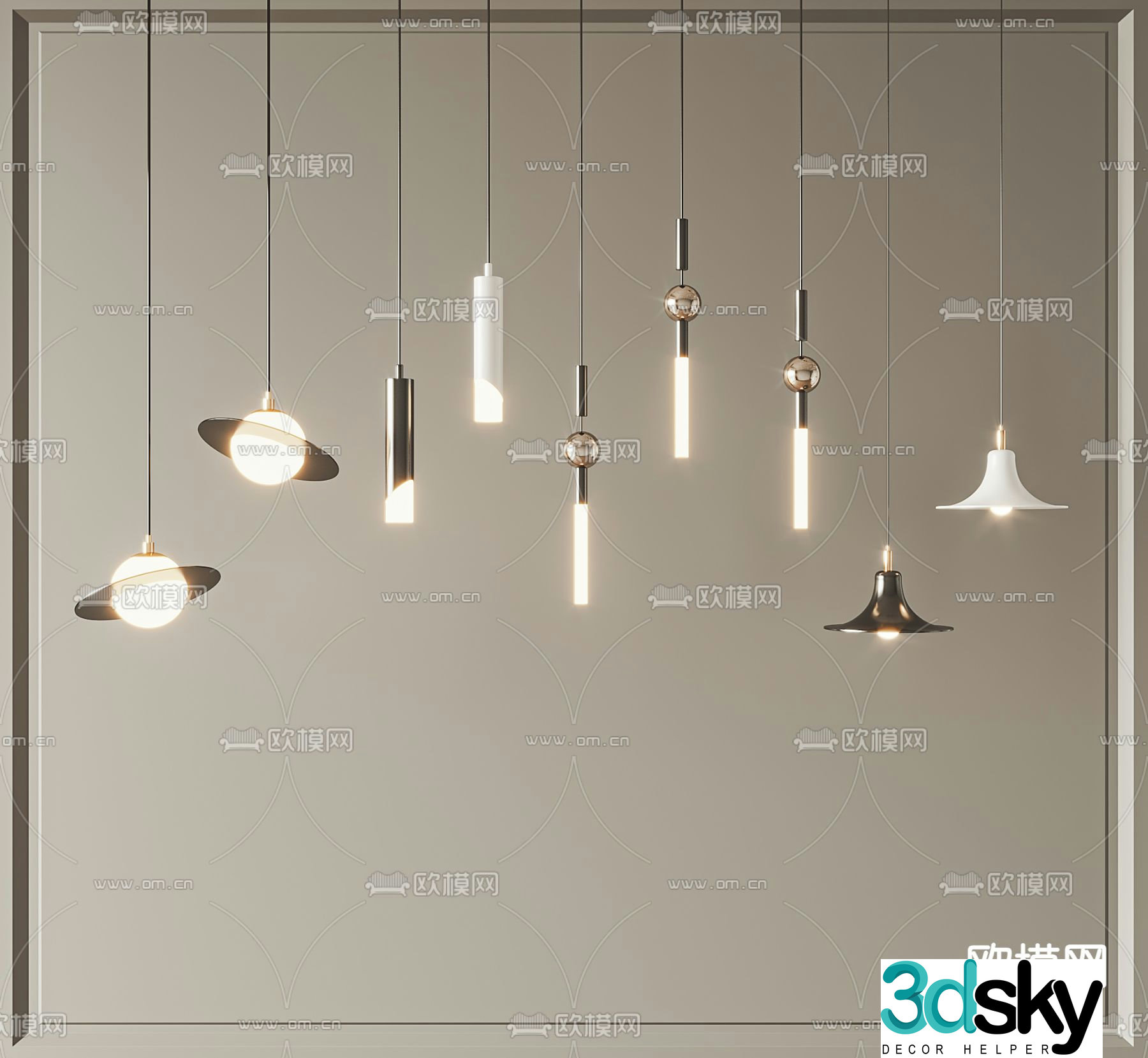 Creative small chandelier 3d model