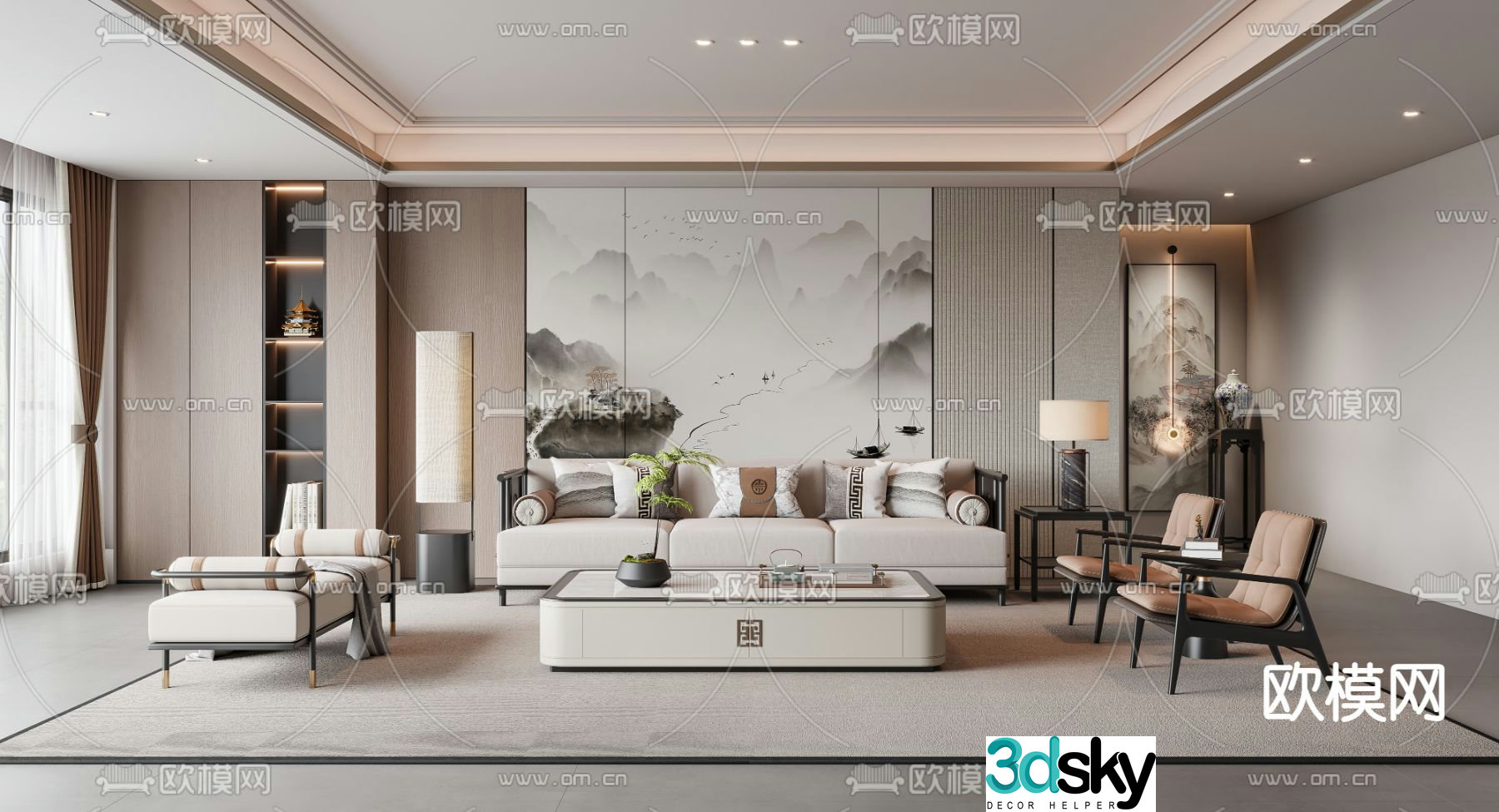 New Chinese living room 3D model