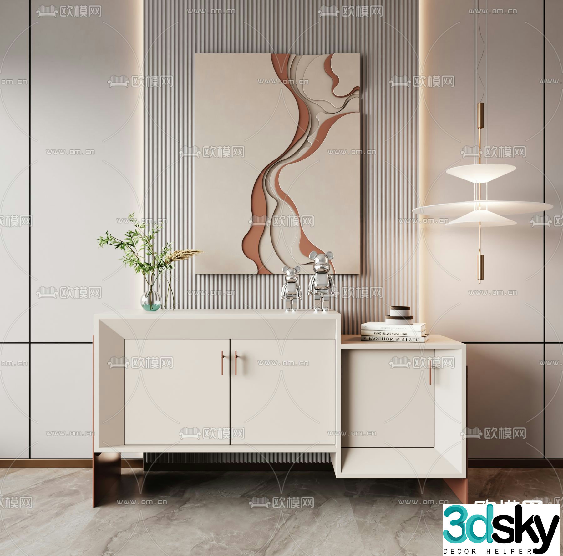 End view cabinet entrance cabinet side cabinet 3D model
