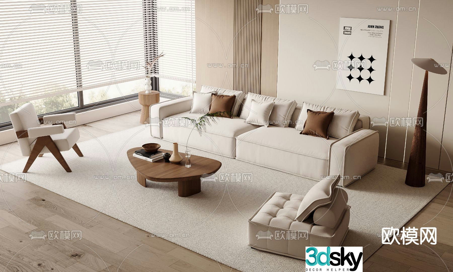 Wabi Sabi modular sofa 3d model