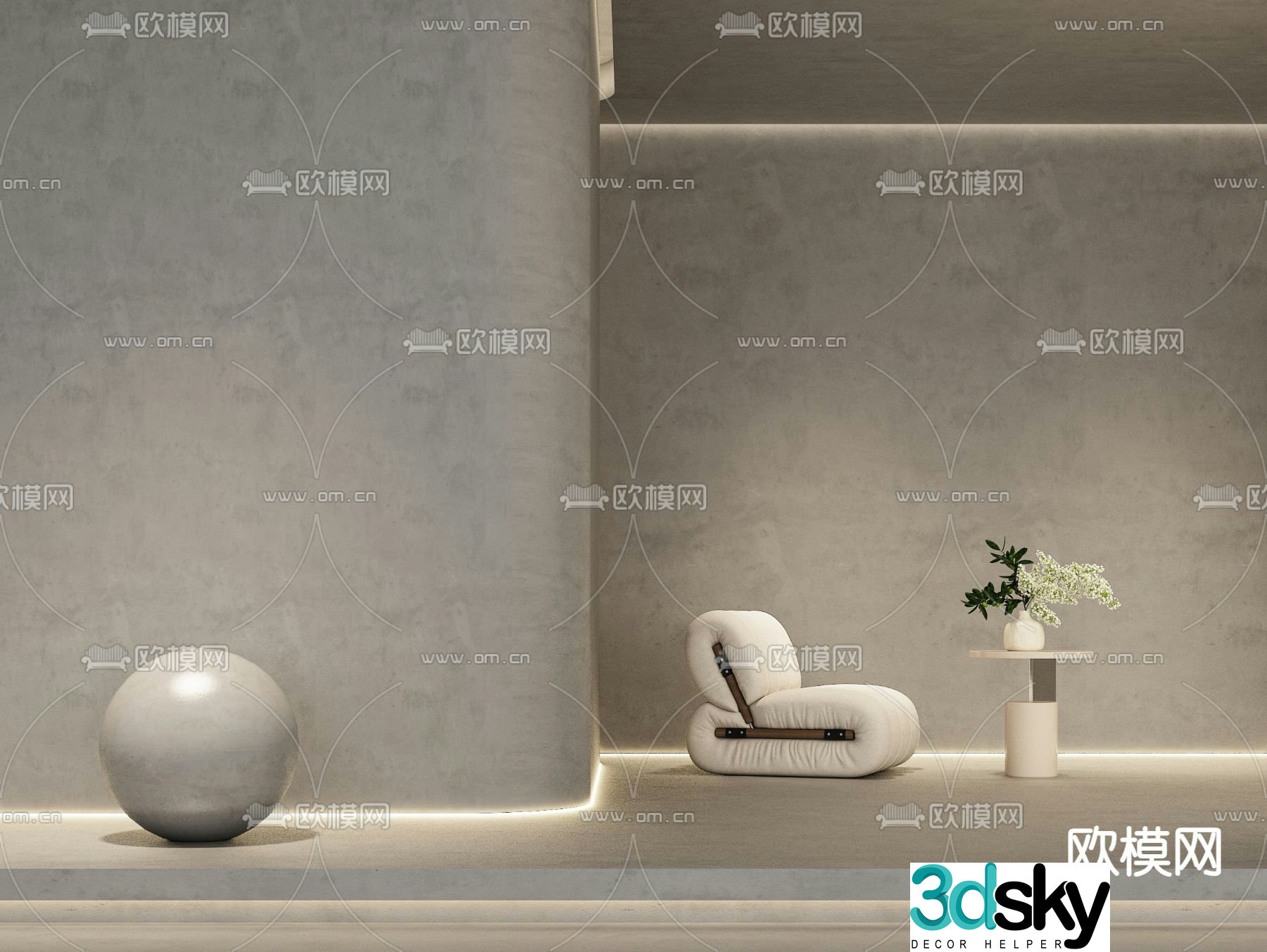Micro cement wall Cement paint wall Art paint wall 3d model