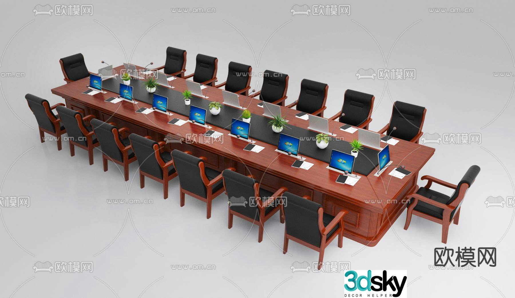 New Chinese style conference table conference table 3d model