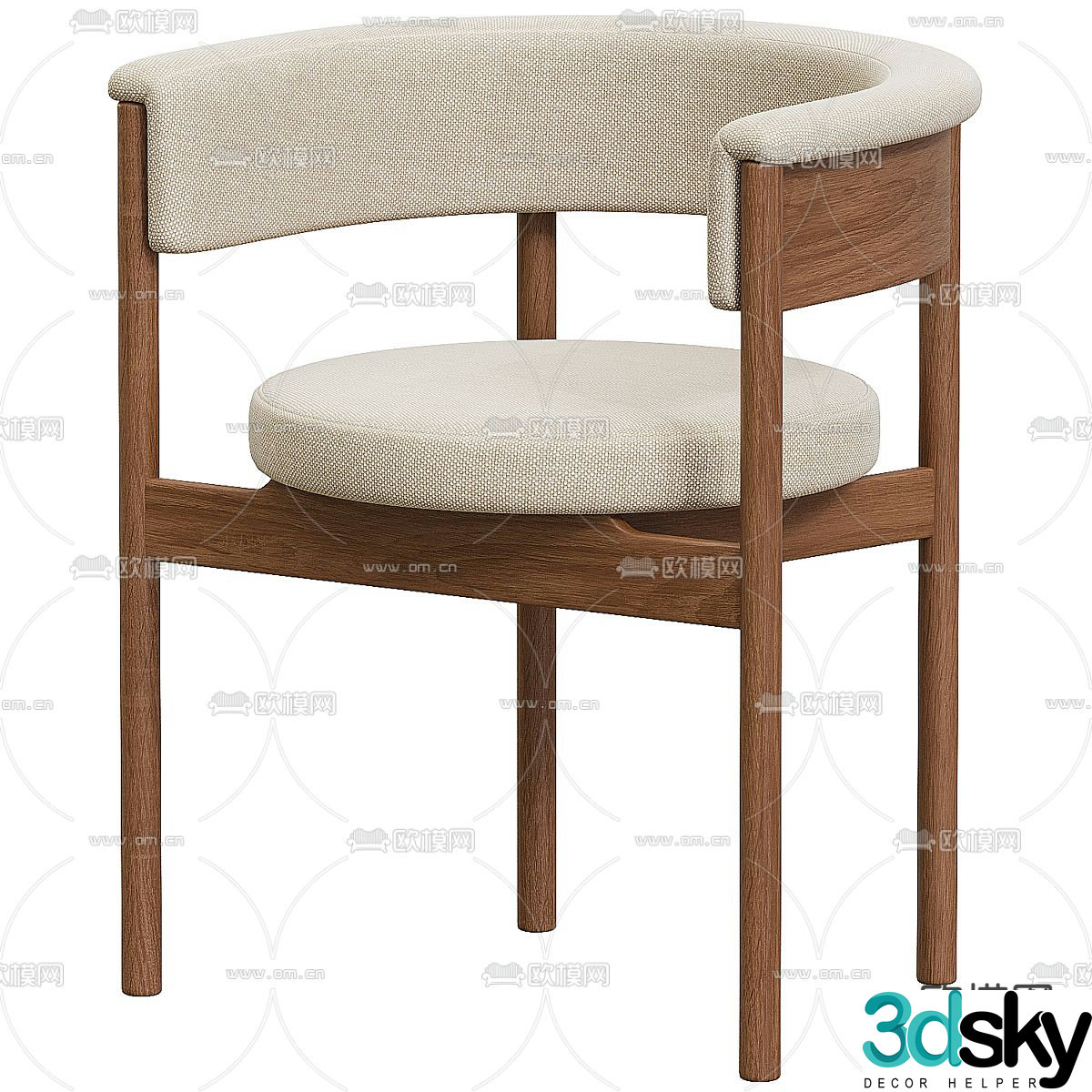 Wabi-sabi chair leisure chair 3d model