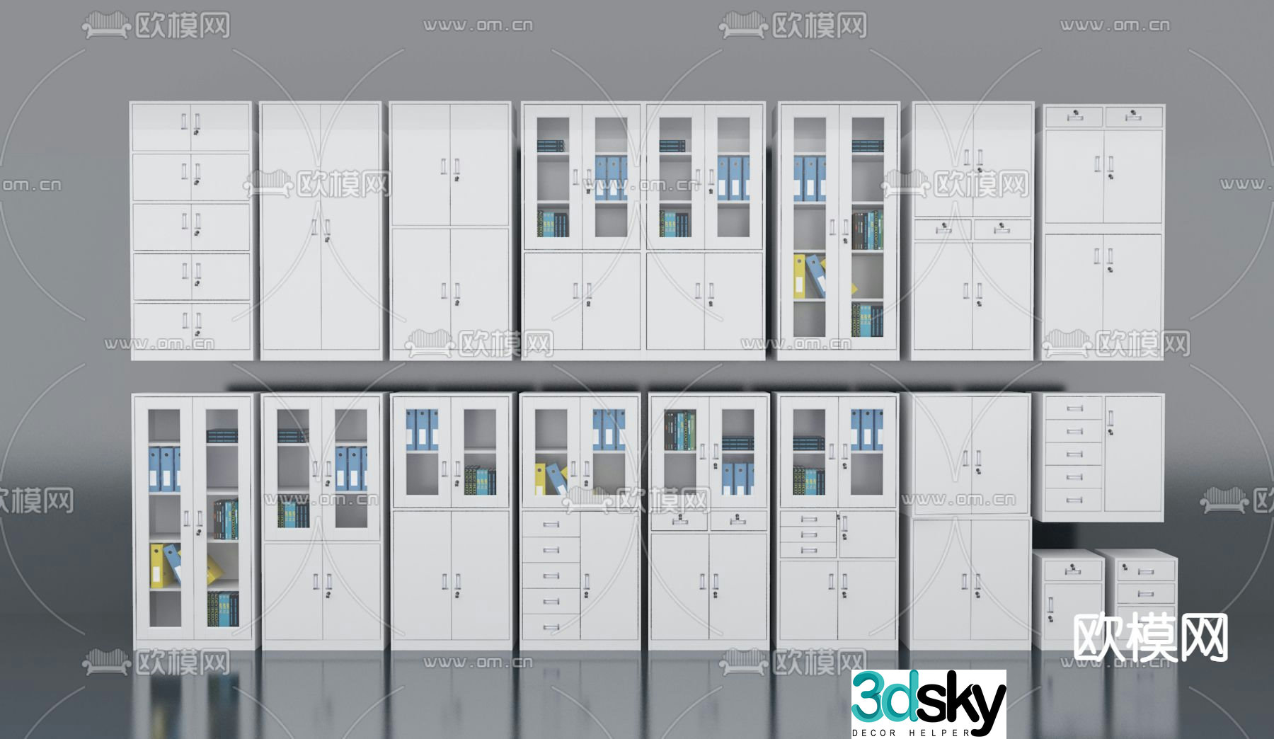 modern information cabinet file cabinet file cabinet 3d model