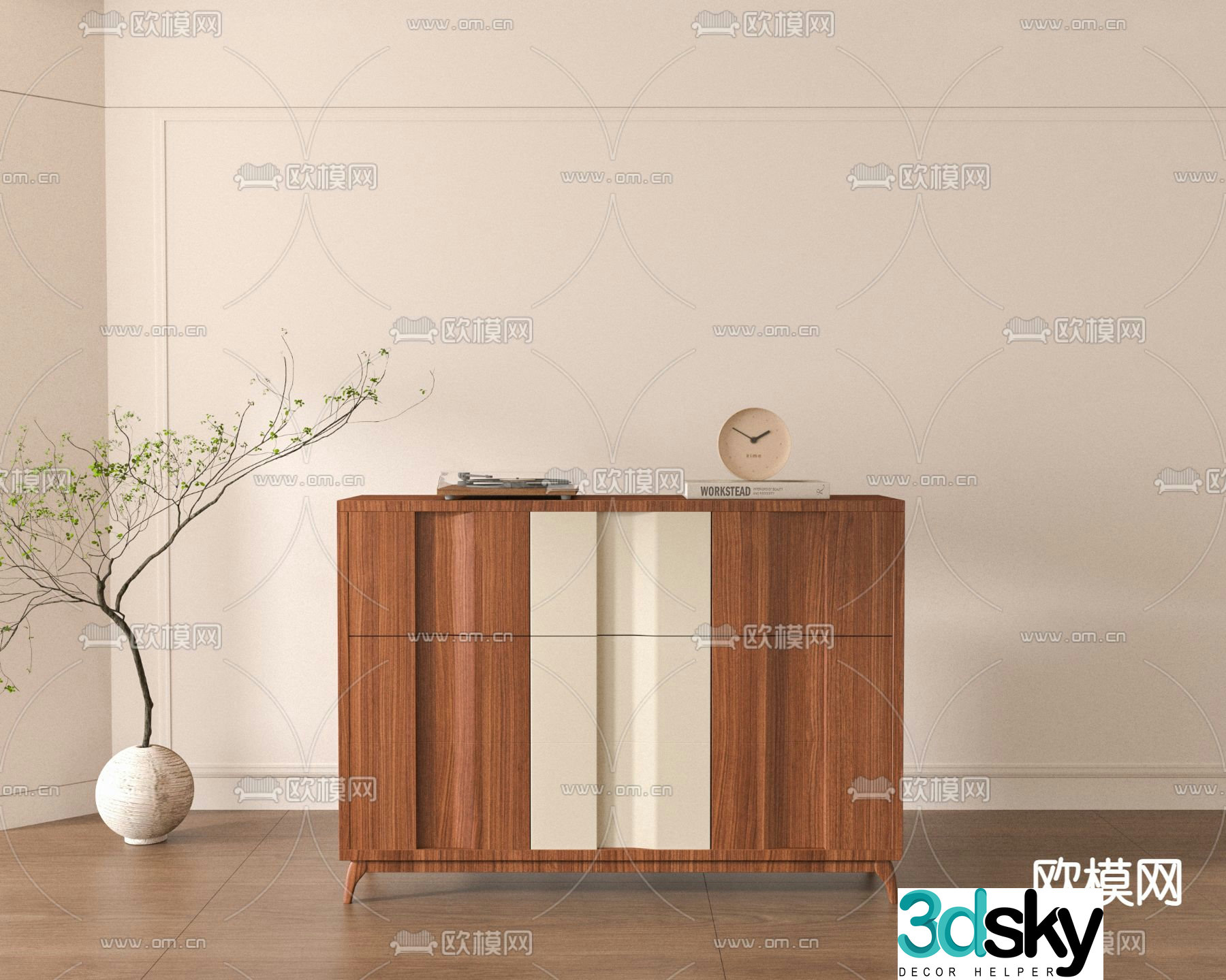 Wasabi side cabinet entrance cabinet end view cabinet 3D model