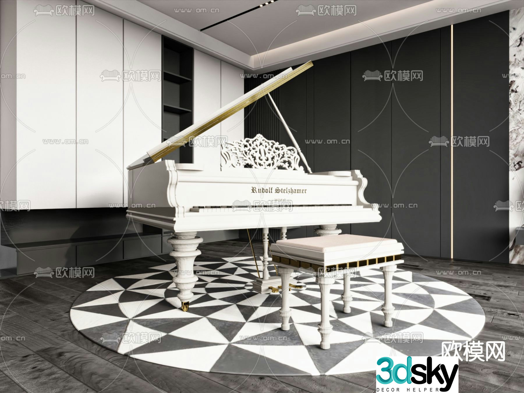 European piano 3d model