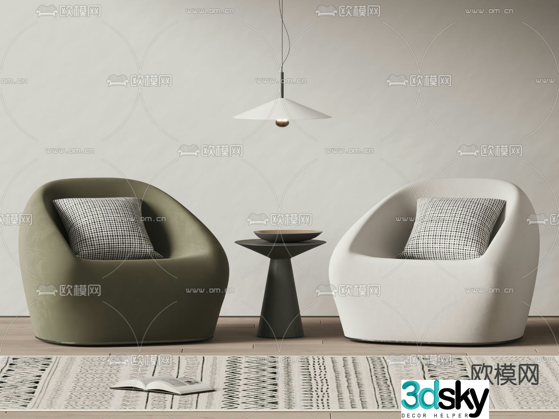 Pierre single sofa 3d model