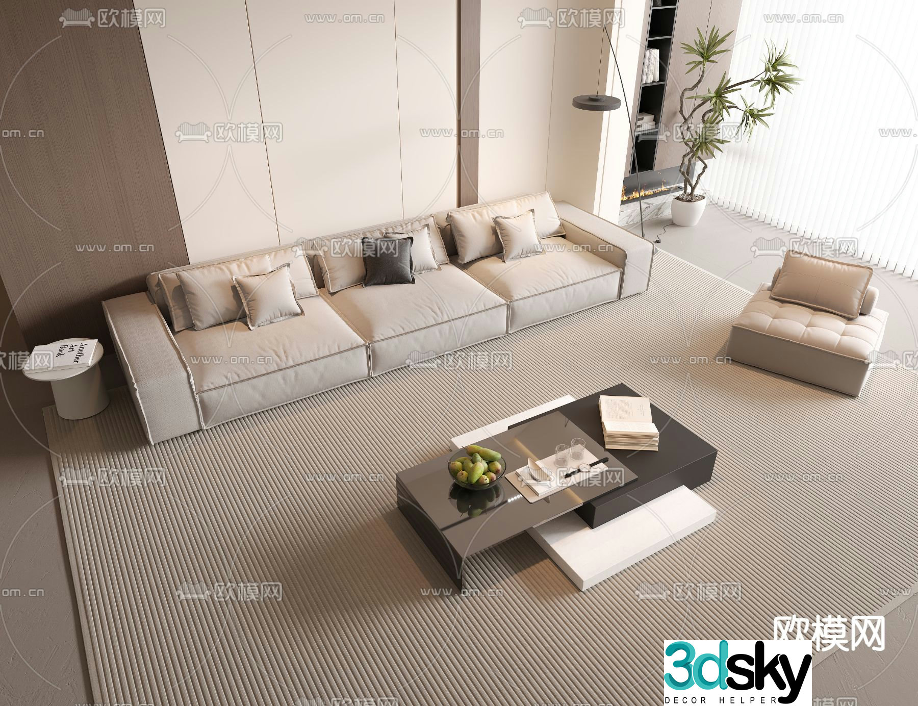 Modern sectional sofa 3d model