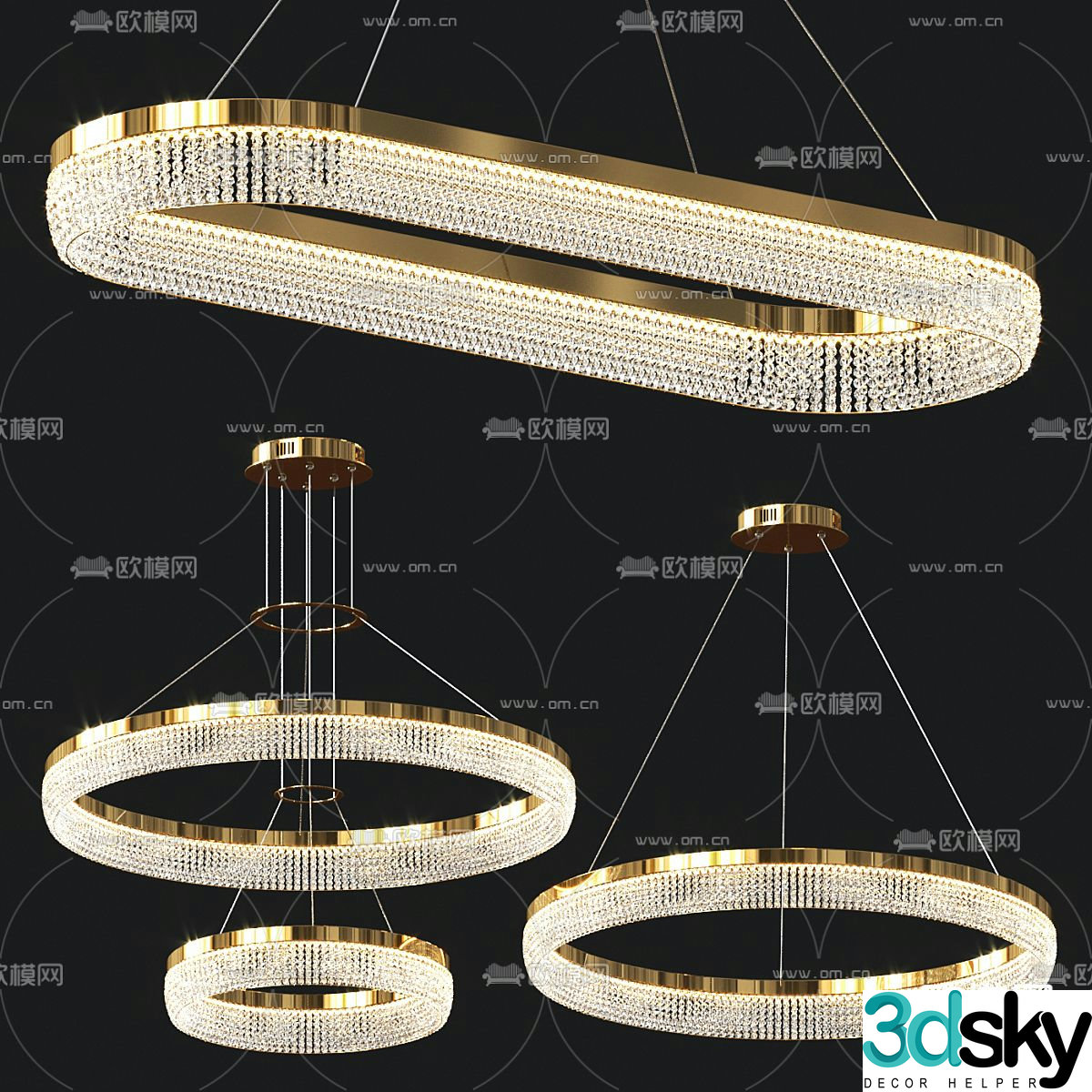 crystal chandelier hall chandelier 3d model