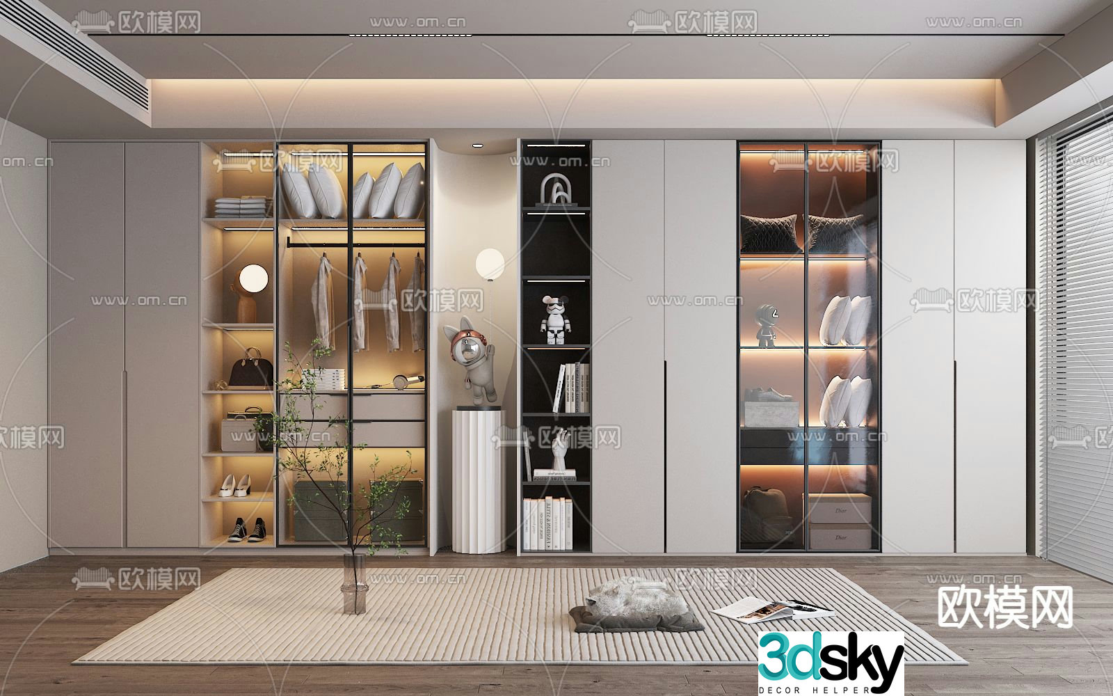 modern wardrobe wardrobe 3d model