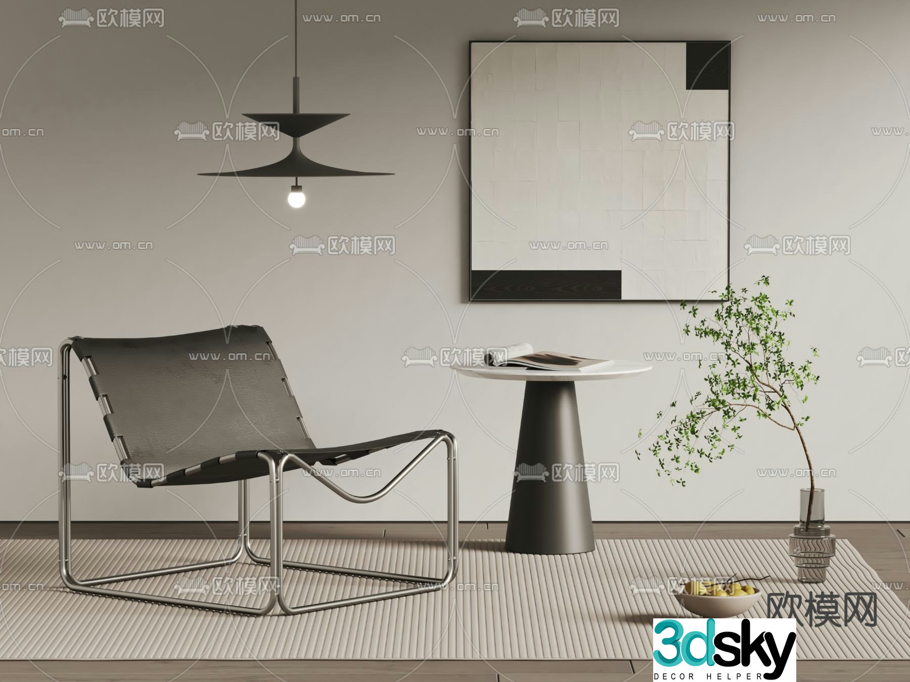 Tradition chair lounge chair 3d model