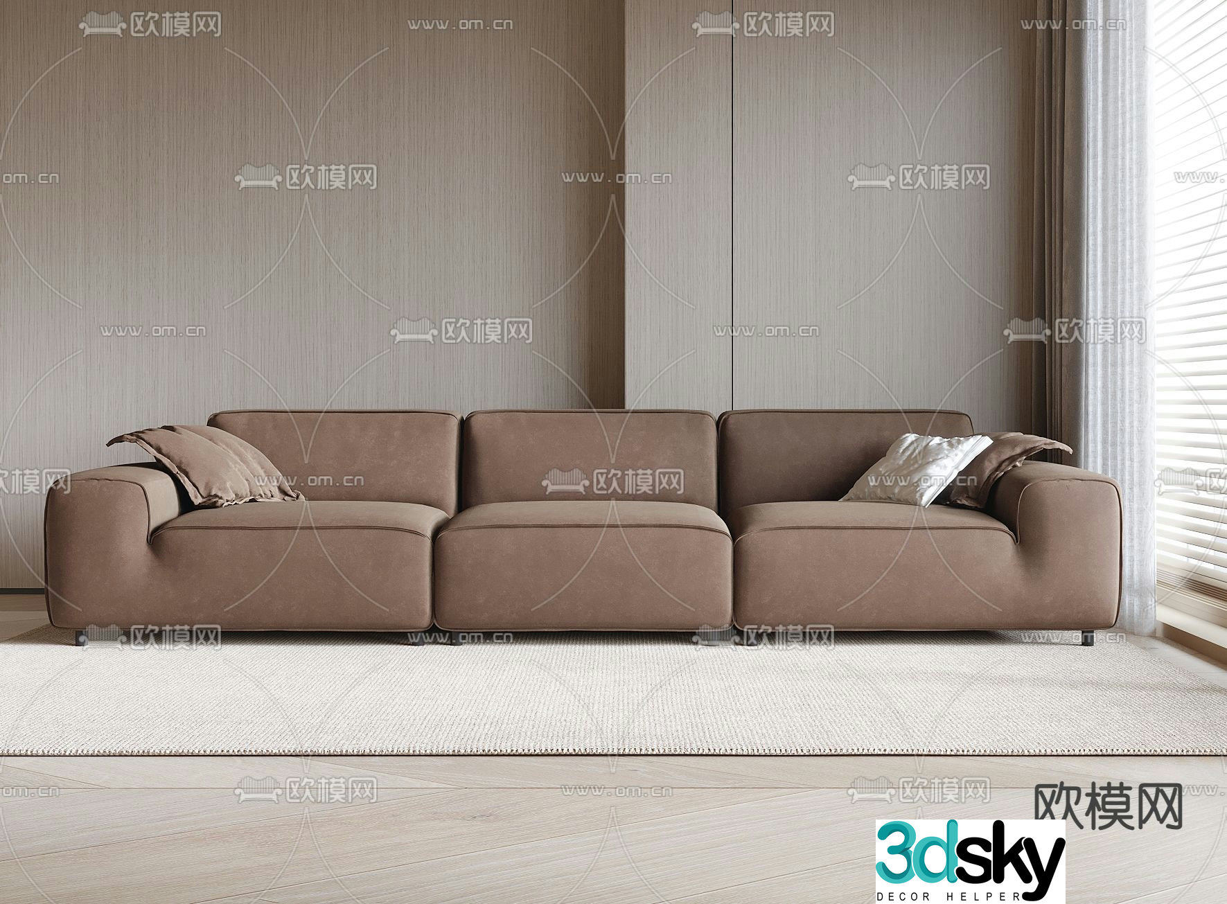 Three person sofa multi person sofa 3d model
