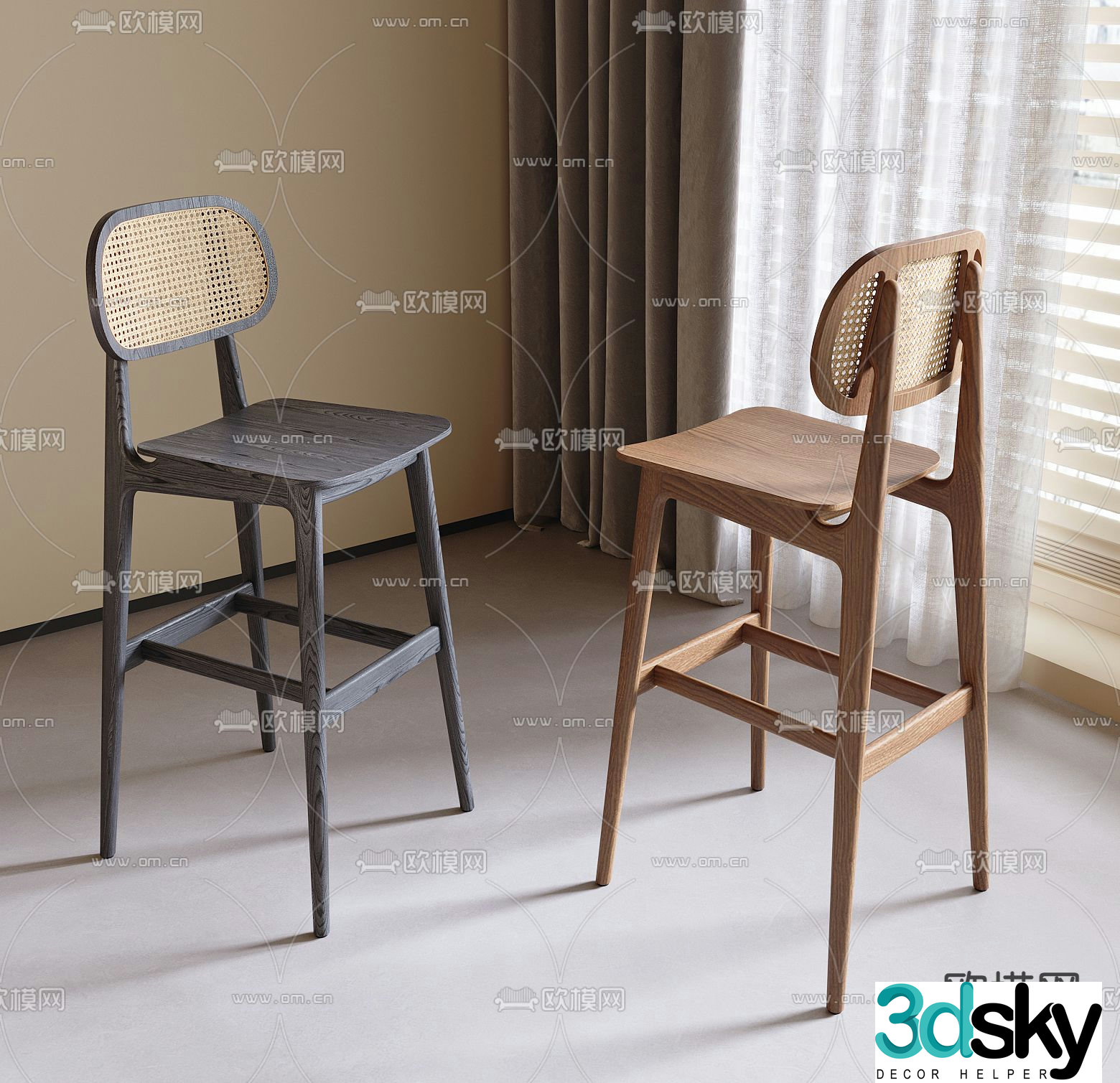 bar stool bar stool high stool 3d model