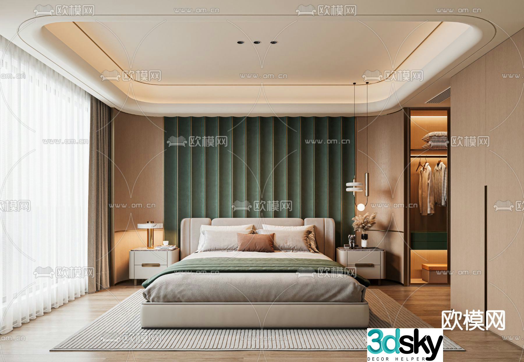 Modern bedroom master room 3d model