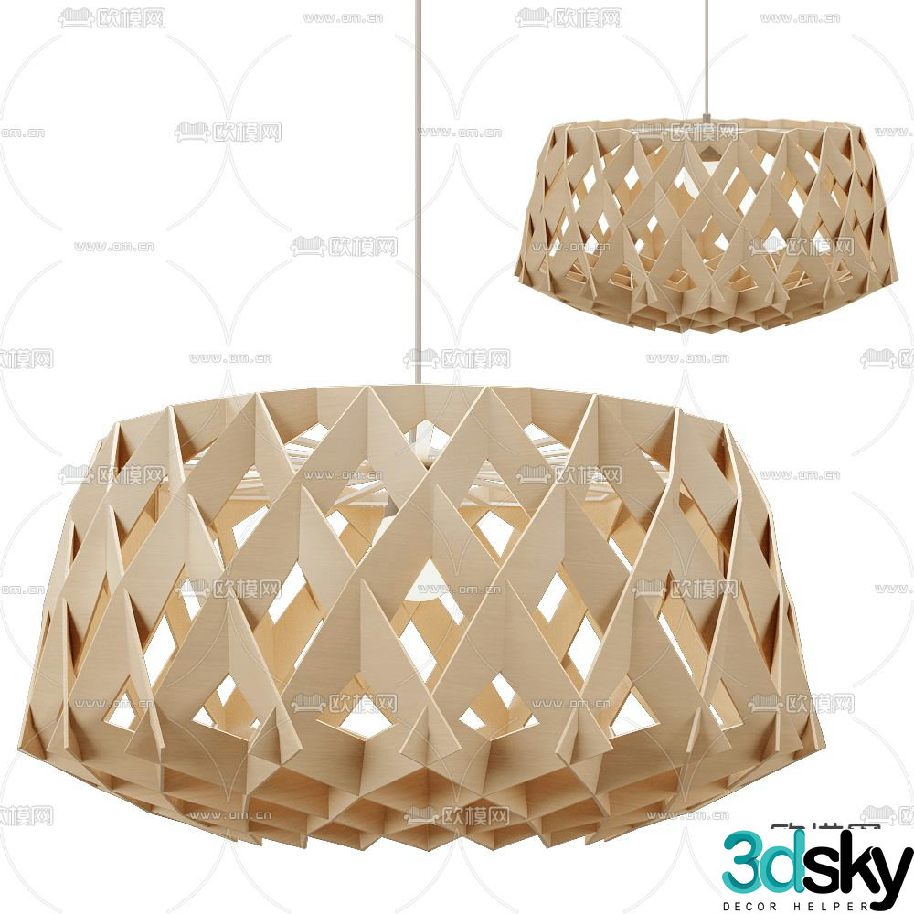 Pilke grid chandelier hollow chandelier 3d model