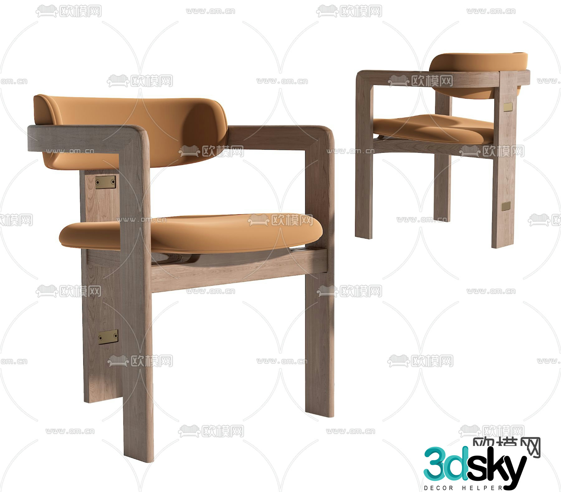 Wabi-sabi chair dining chair 3d model