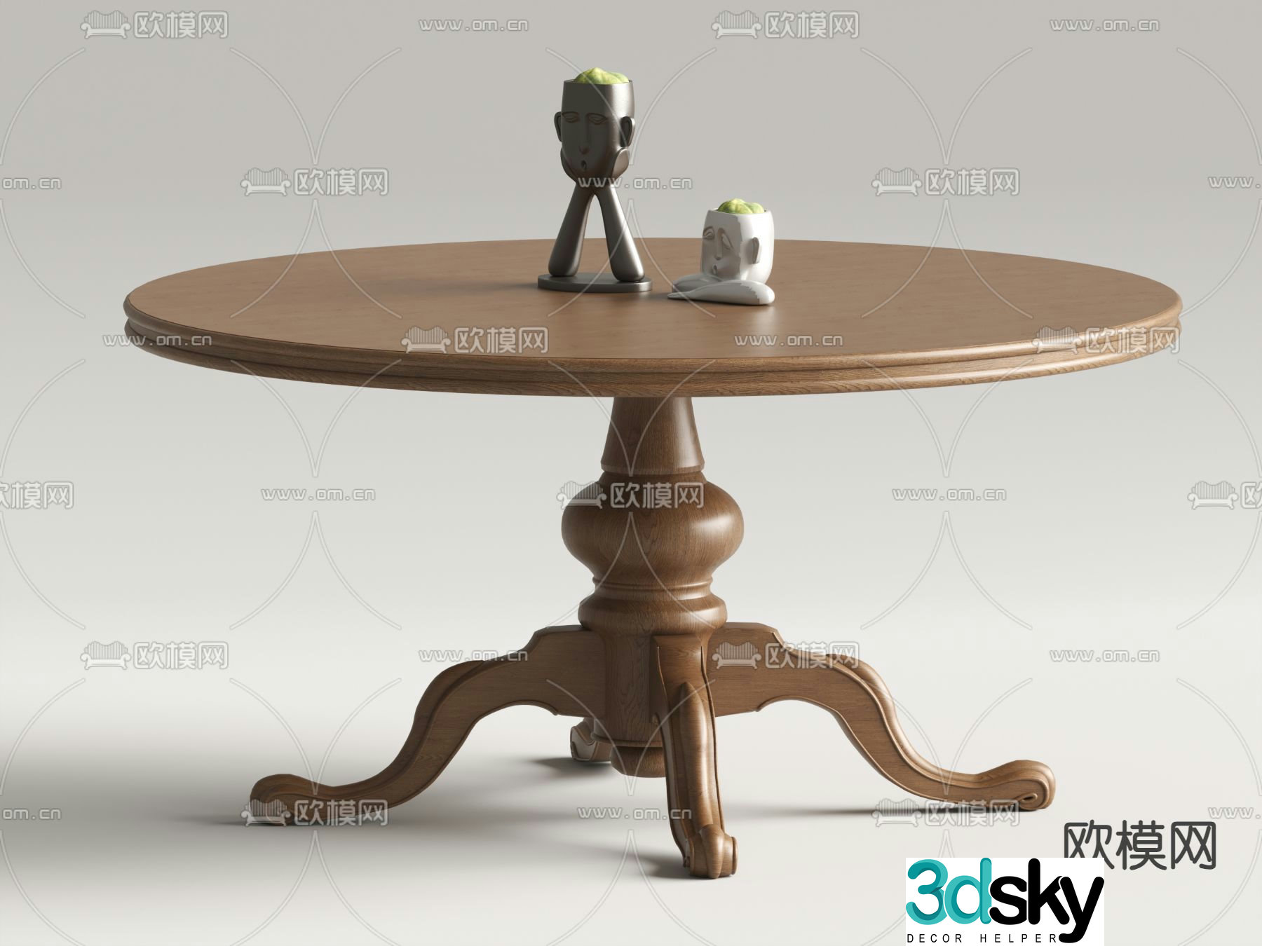 willisau round dining table round table 3d model