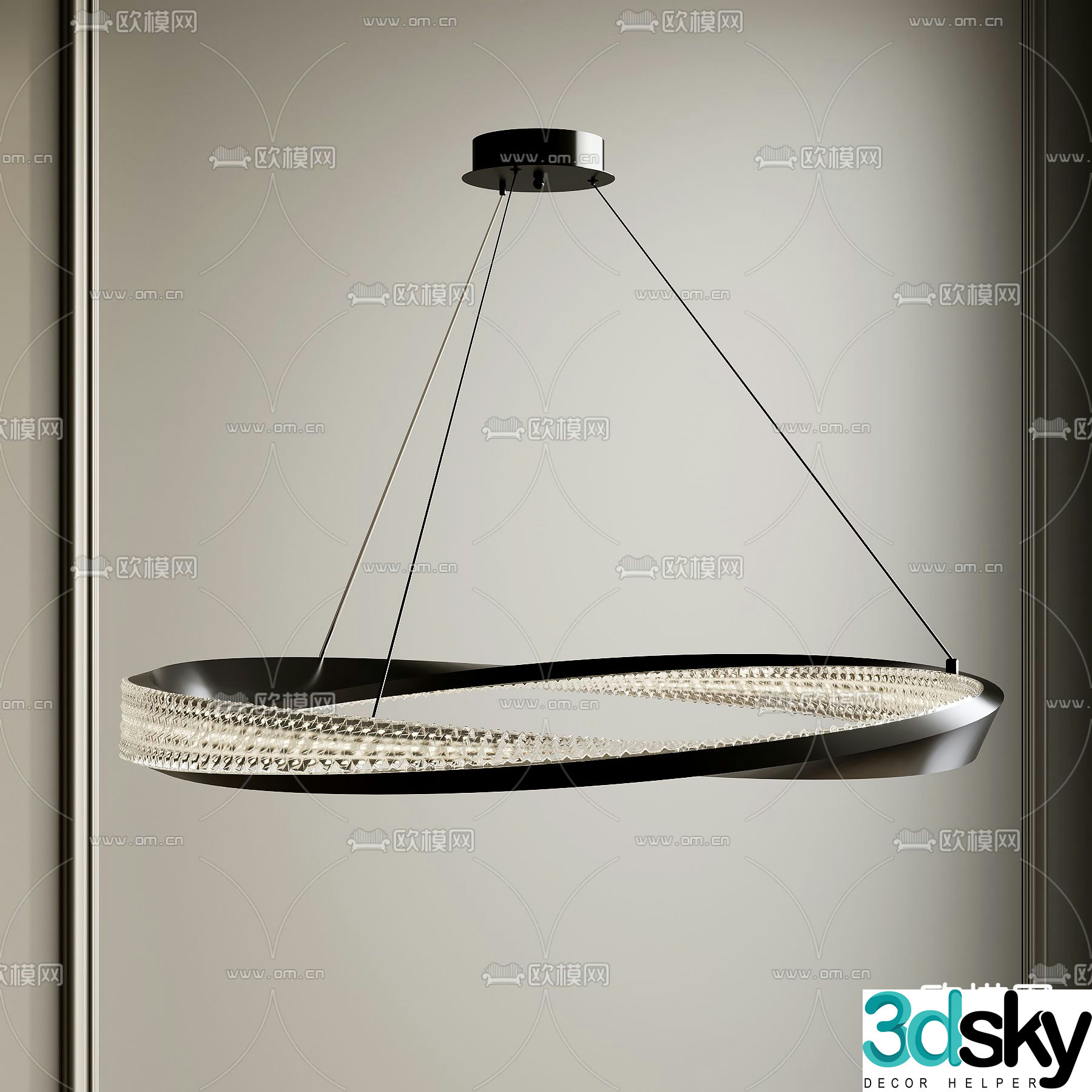 Ring chandelier hall chandelier 3d model