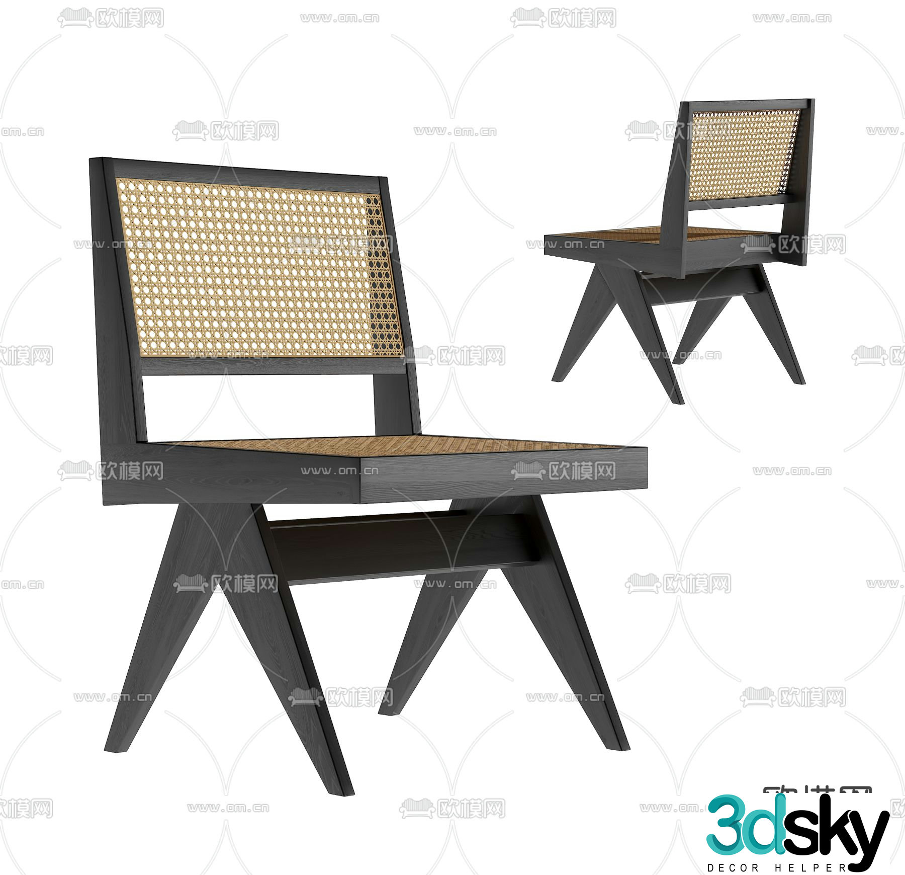Wabi-sabi chair dining chair 3d model