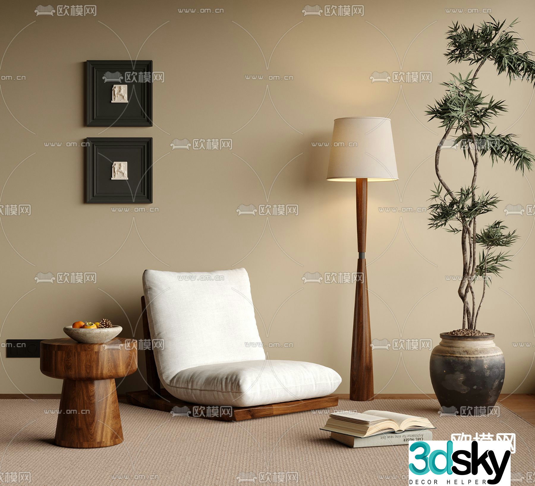 Wai Silent Casual Sofa 3D Model