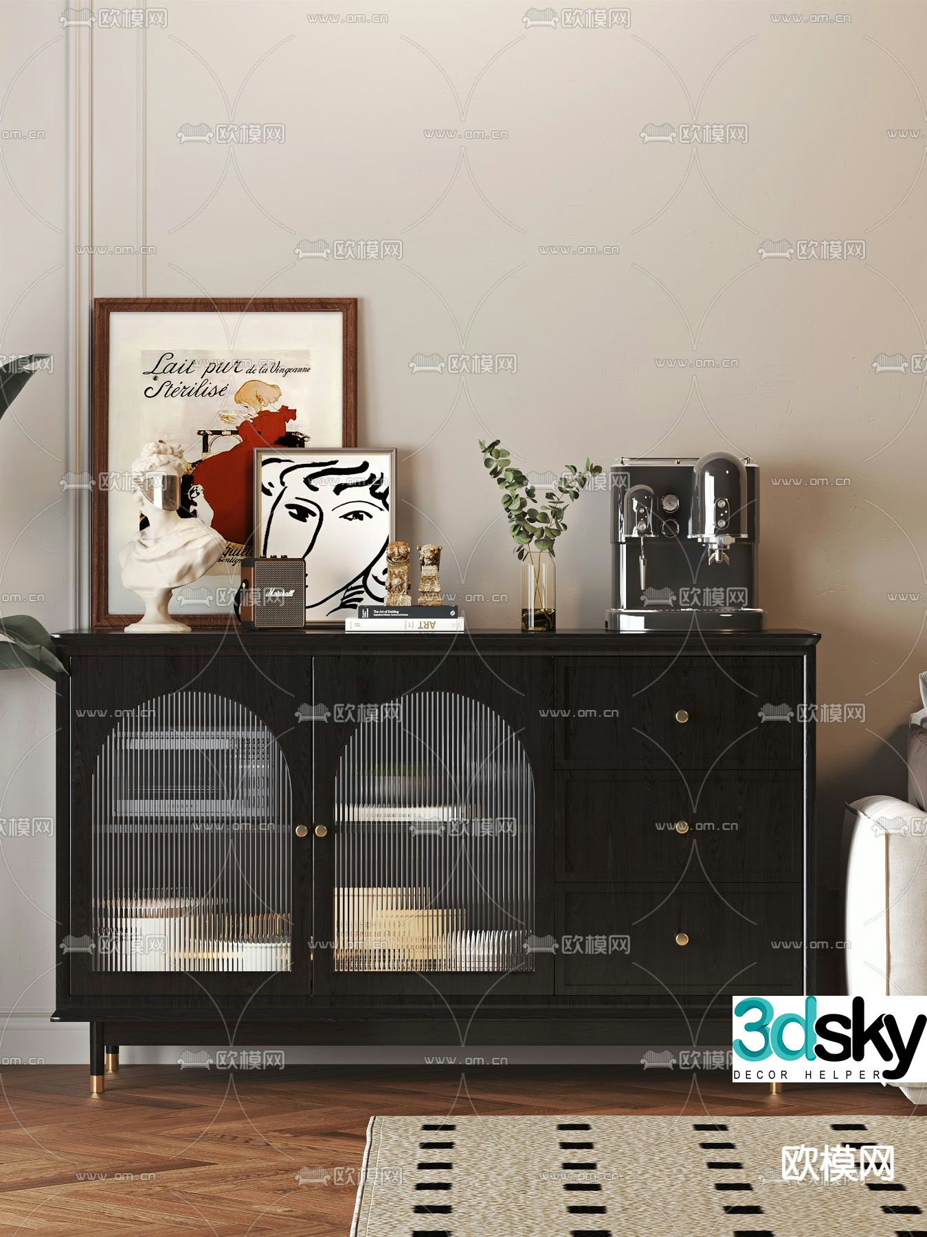 French sideboard 3d model
