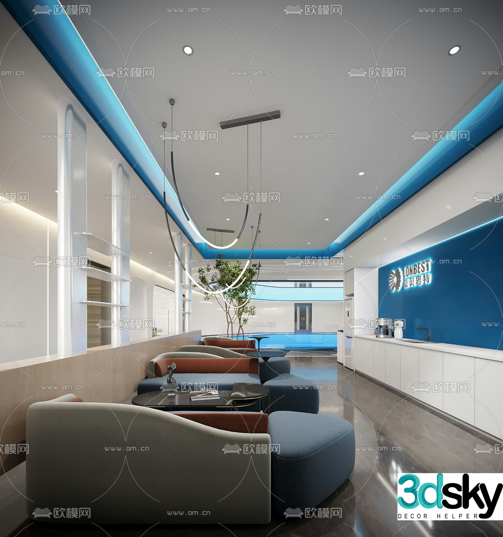 Office pantry rest area 3d model