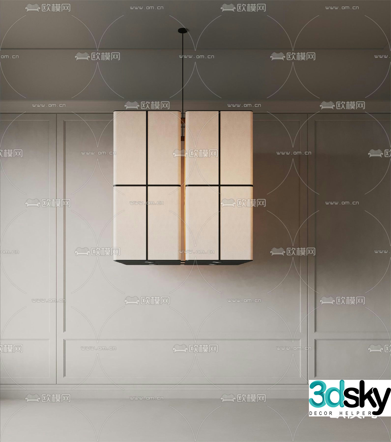 New Chinese chandelier 3D model