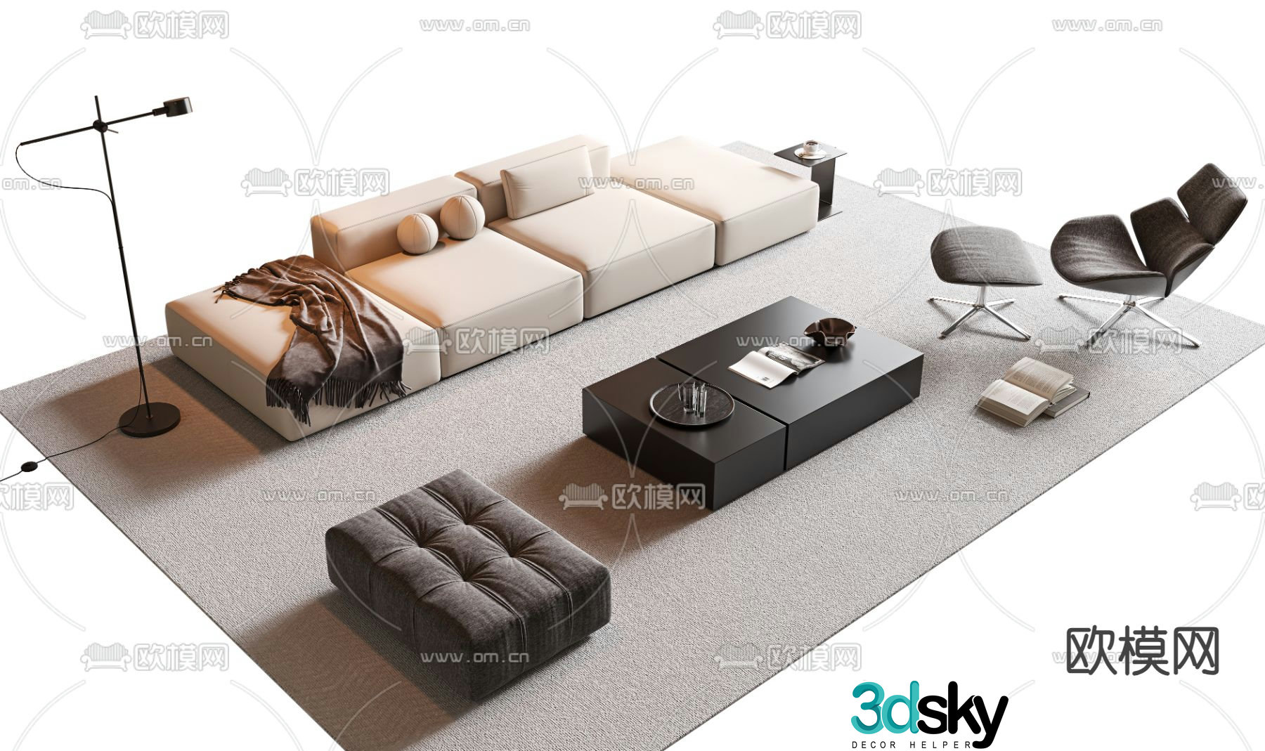 Modern modular sofa modular sofa 3d model