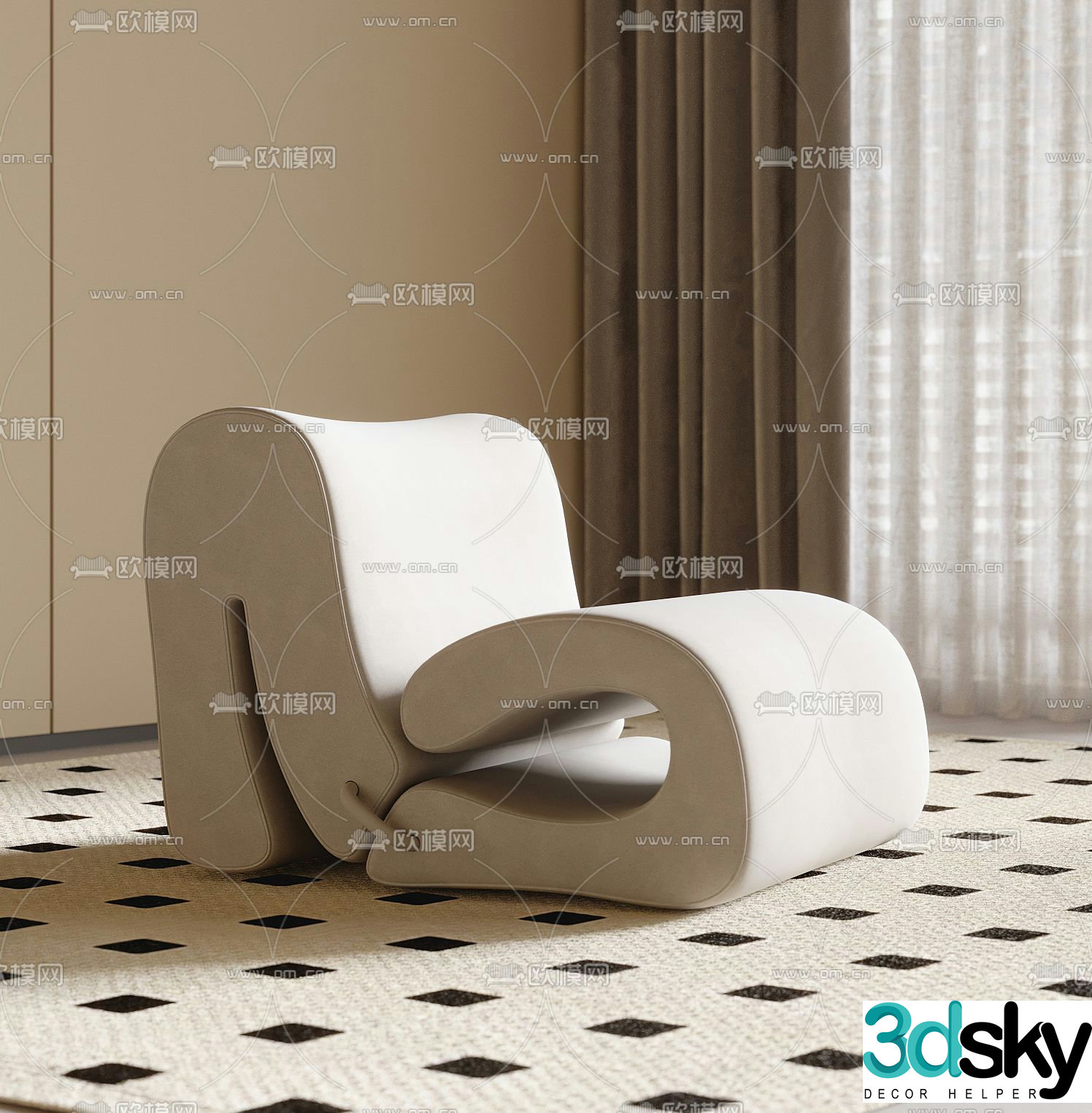Single sofa leisure sofa 3d model