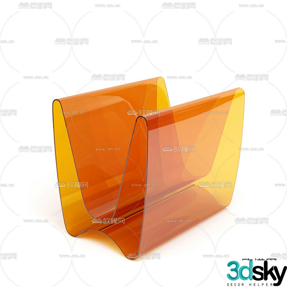 Acrylic bookshelf Magazine rack 3d model