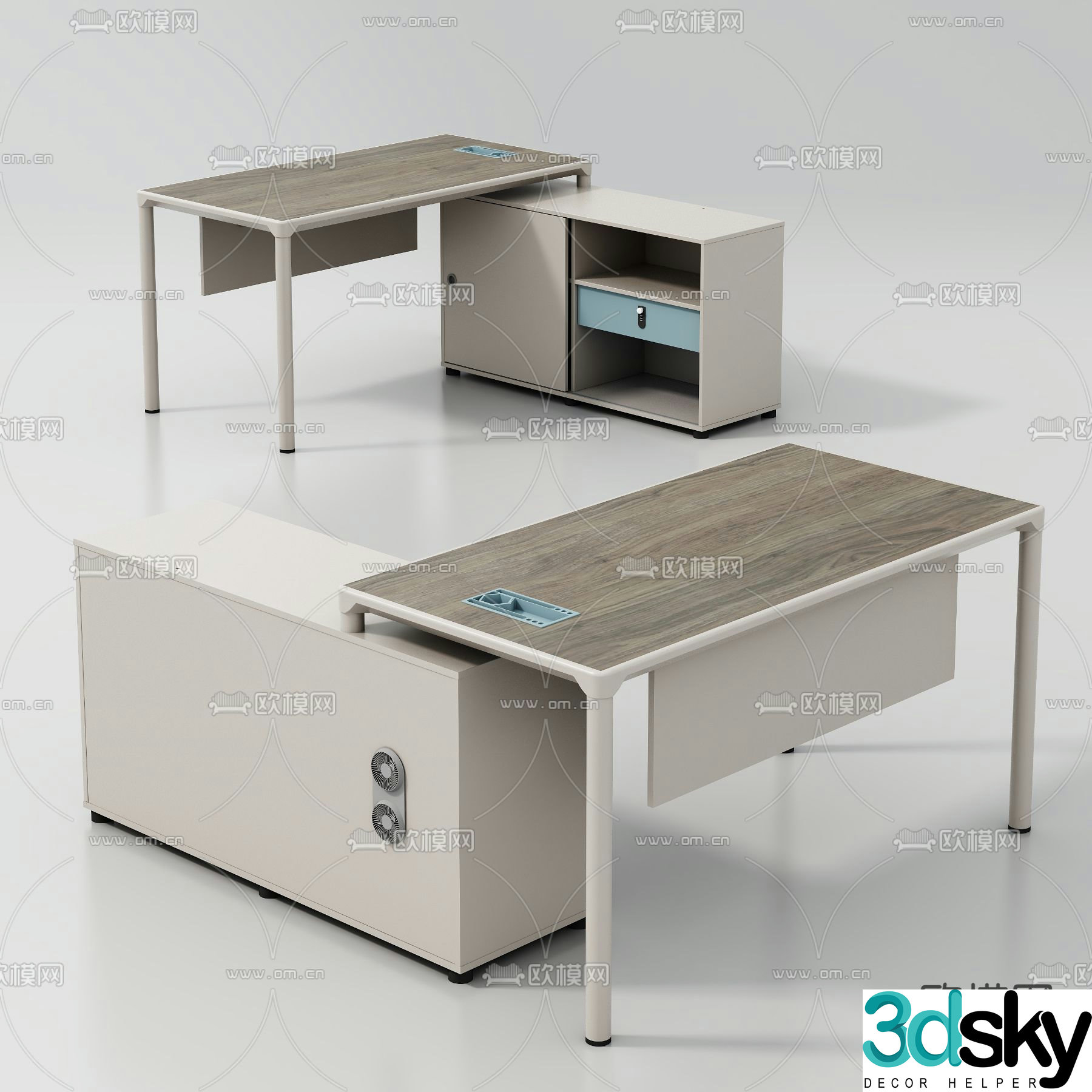 desk manager desk position workstation 3d model