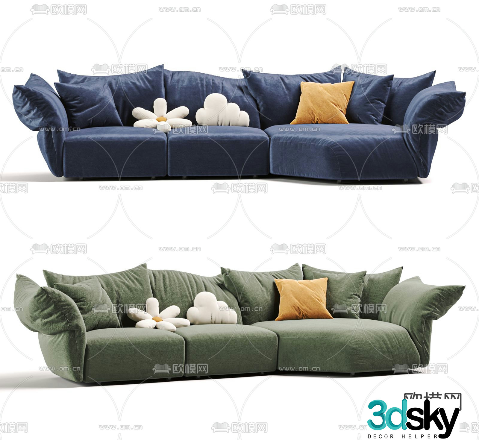 EDRA multi-person sofa petal sofa 3d model