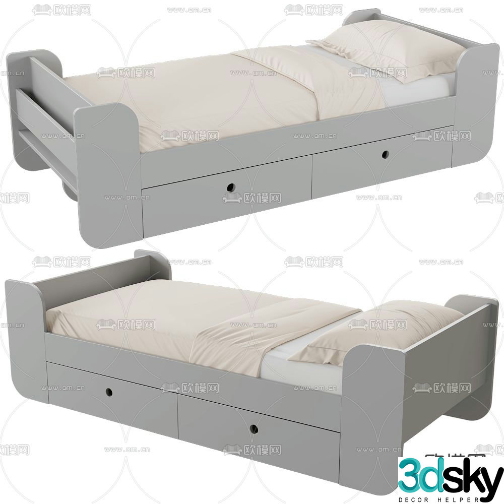 Moonk children’s bed 3d model