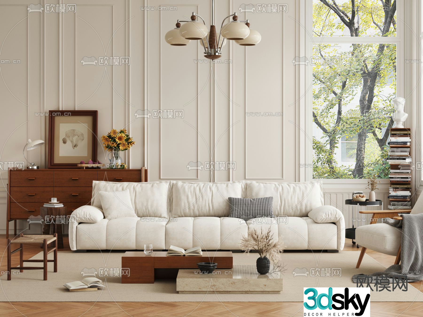 Medieval style modular sofa 3D model