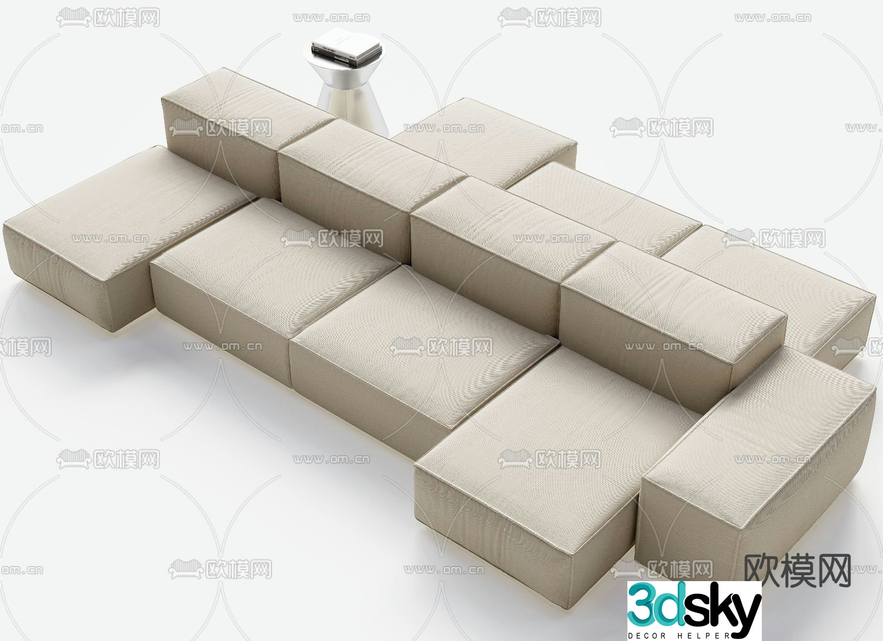 Lobby Sofa Public Sofa Double Back Sofa 3D Model