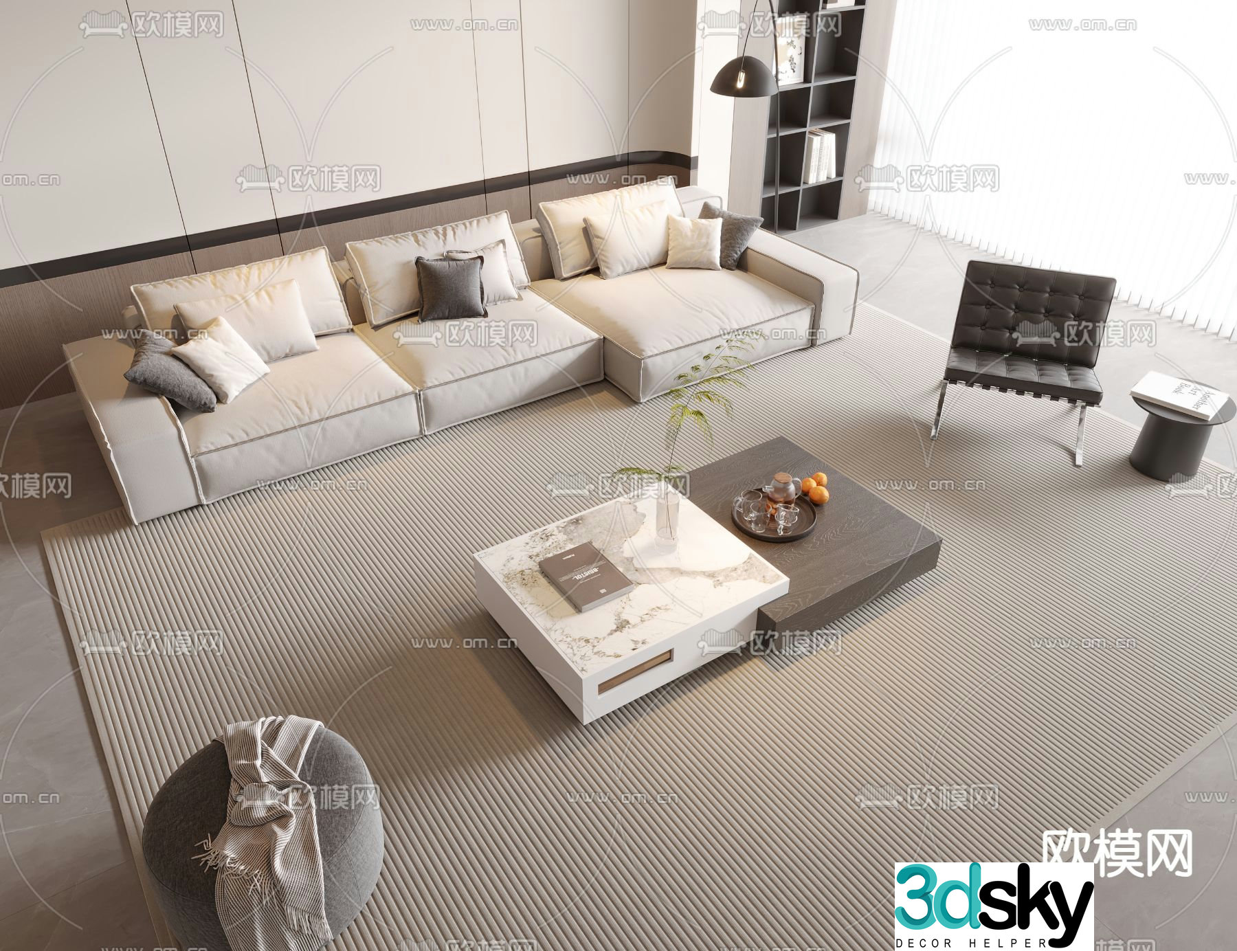 Modern sectional sofa 3d model
