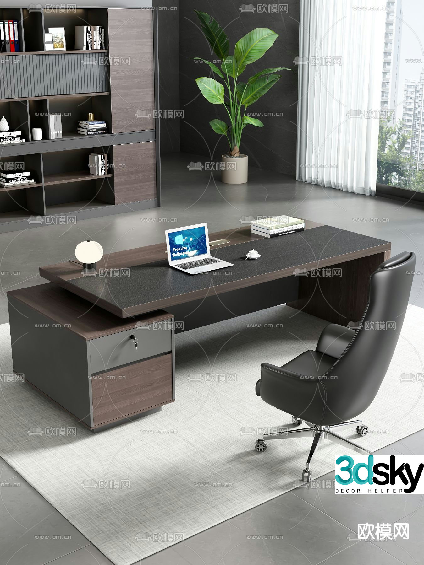 Desk desk desk boss desk 3d model