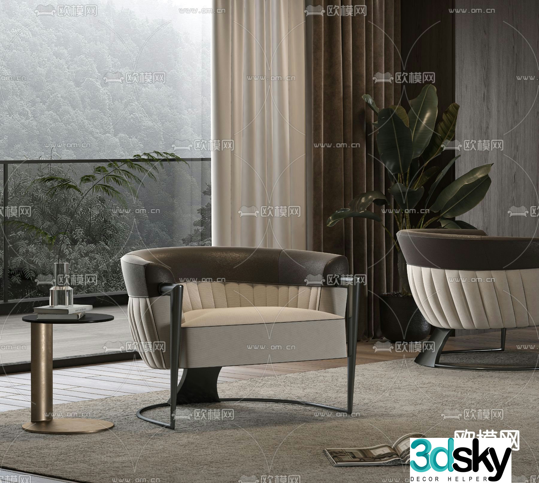 Sofa chair leisure chair armchair 3d model