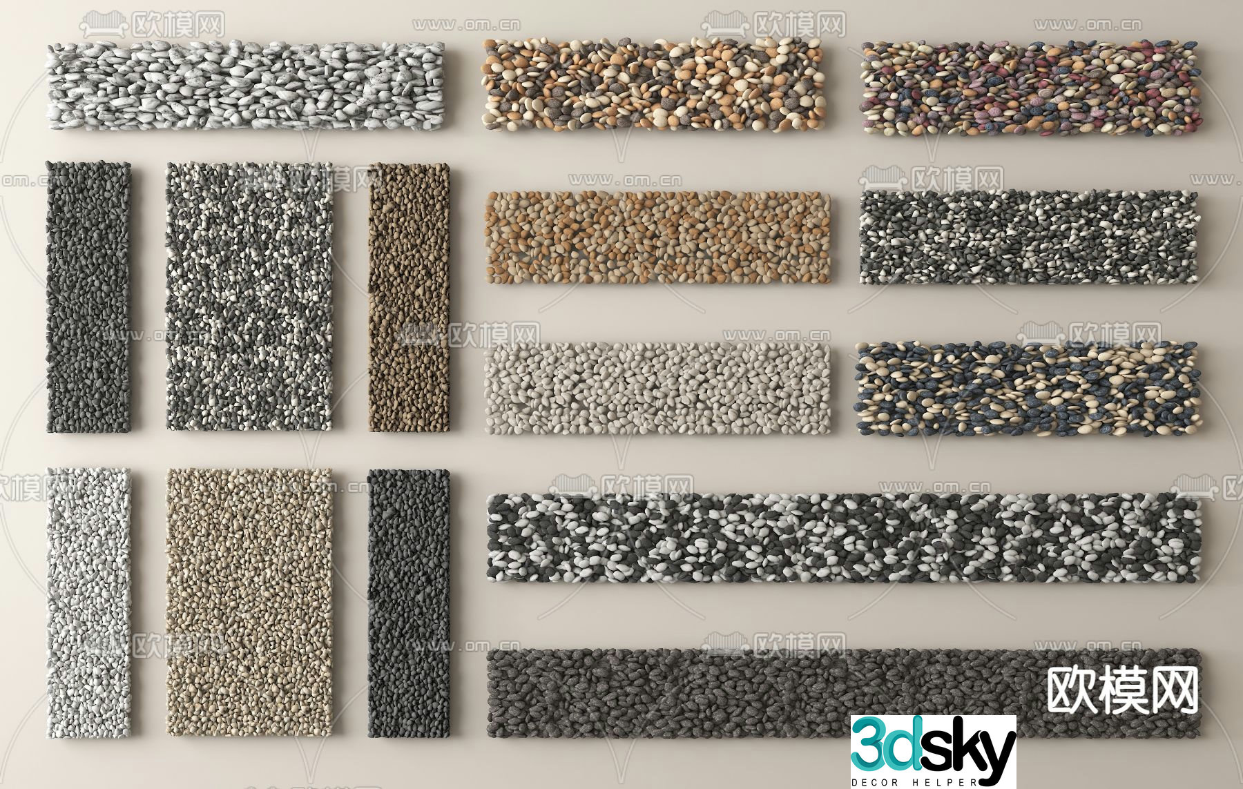 Pebbles Stone Gravel Washed Stone 3d model