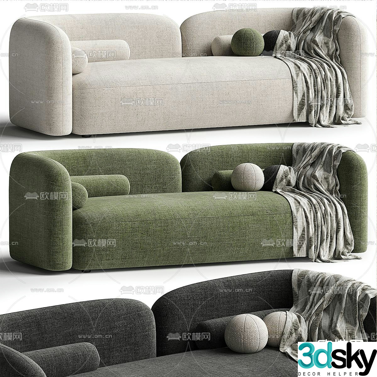 Bodrum loveseat 3d model