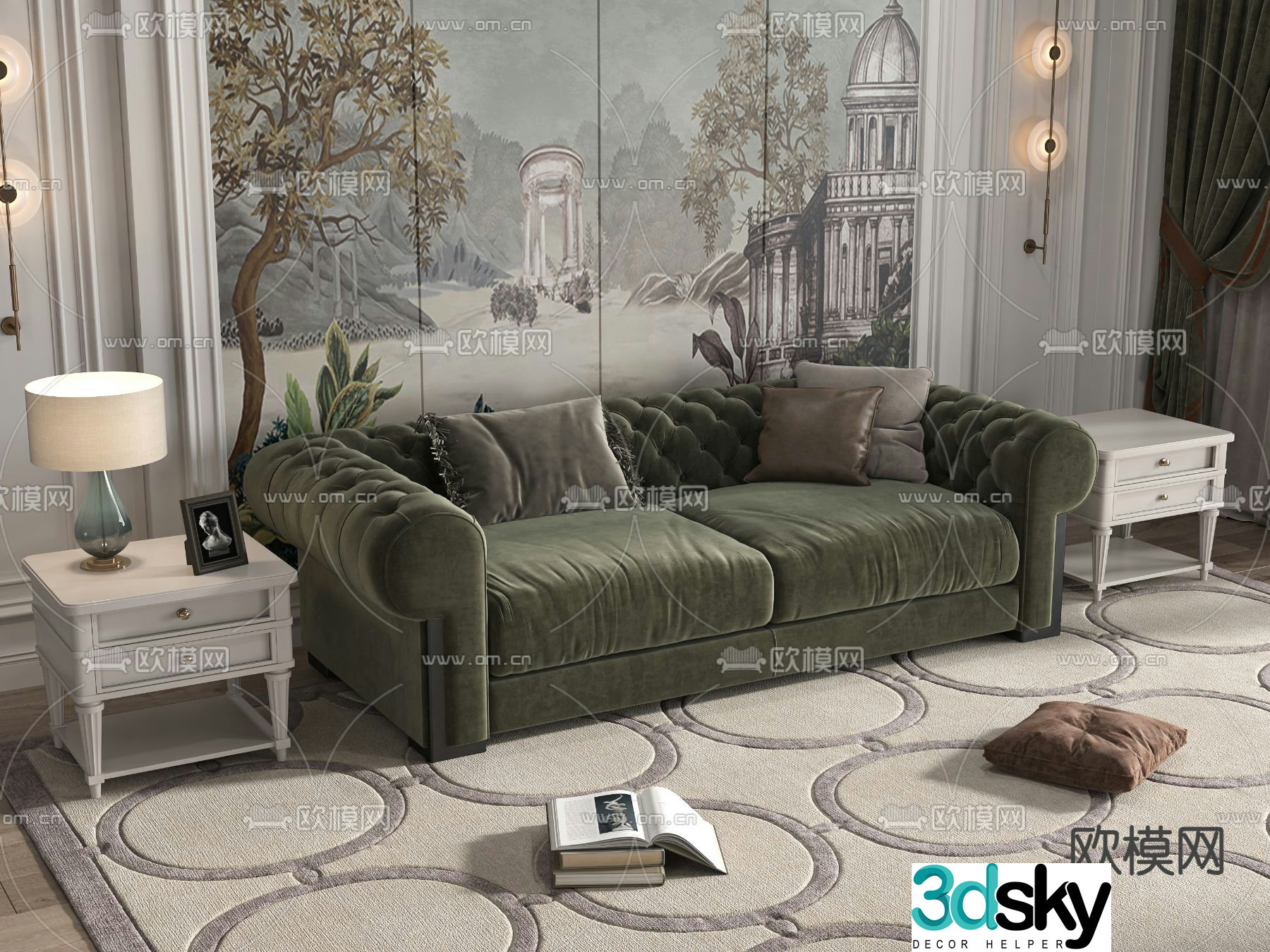 French love sofa 3d model