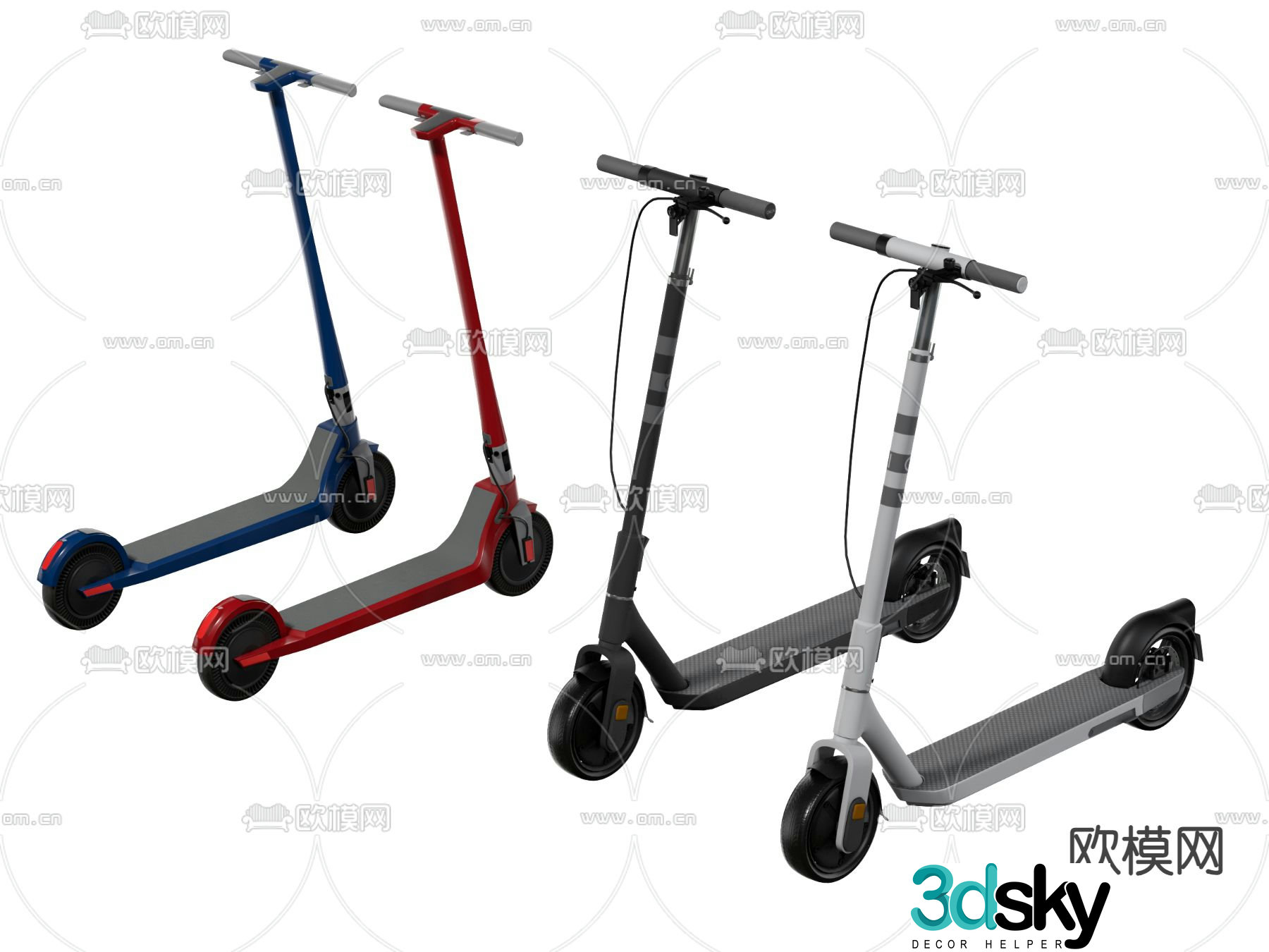 scooter bicycle balance car 3d model