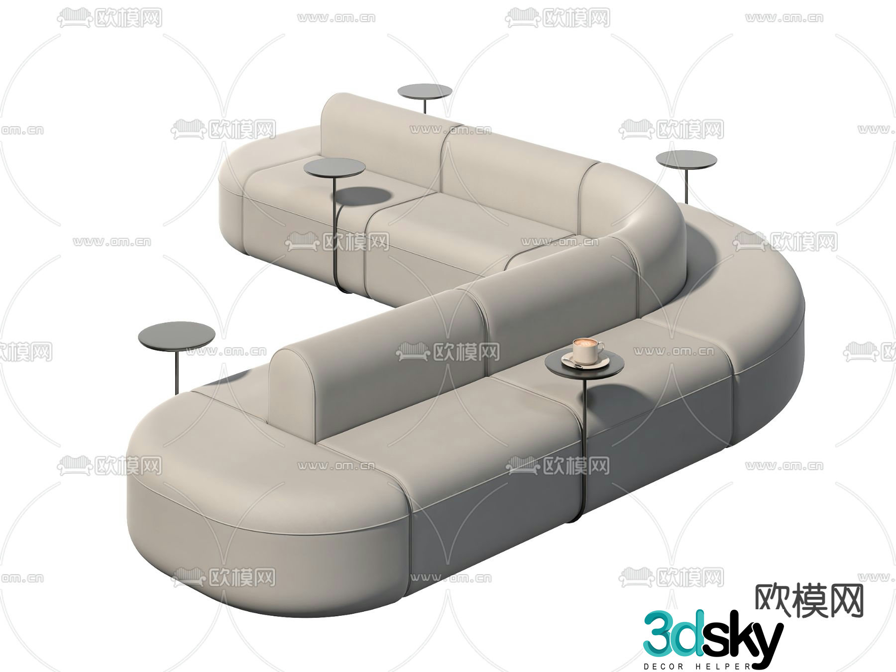Lobby sofa public sofa office sofa 3d model