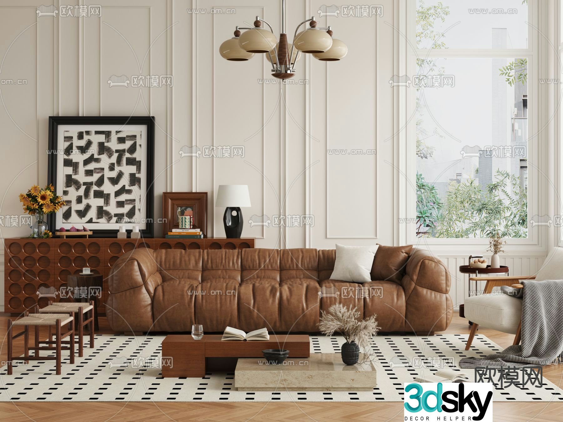 Medieval style modular sofa 3D model